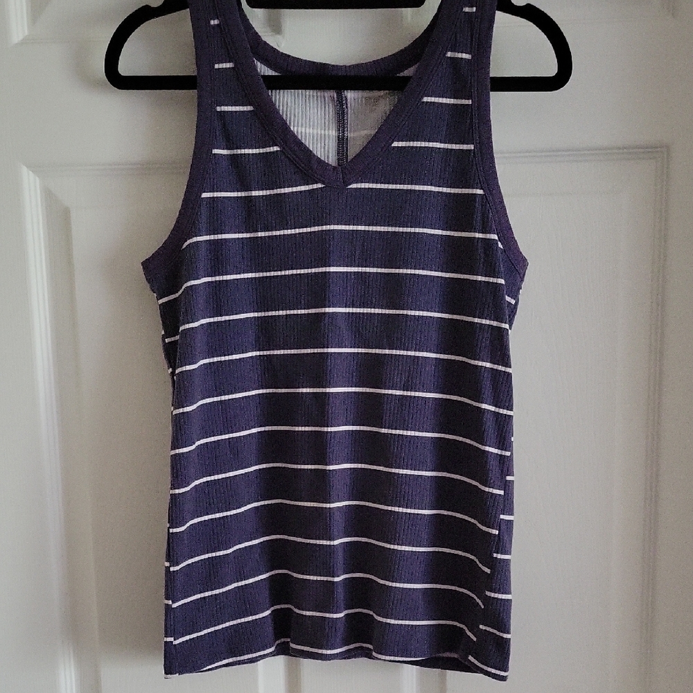 Maurice's Fitted Blue Stripe Tank Top